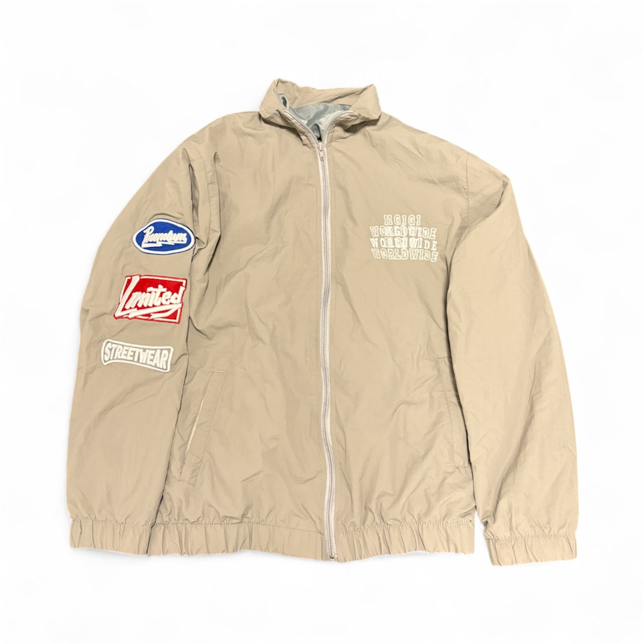 Nylon Windbreaker Top- Gray