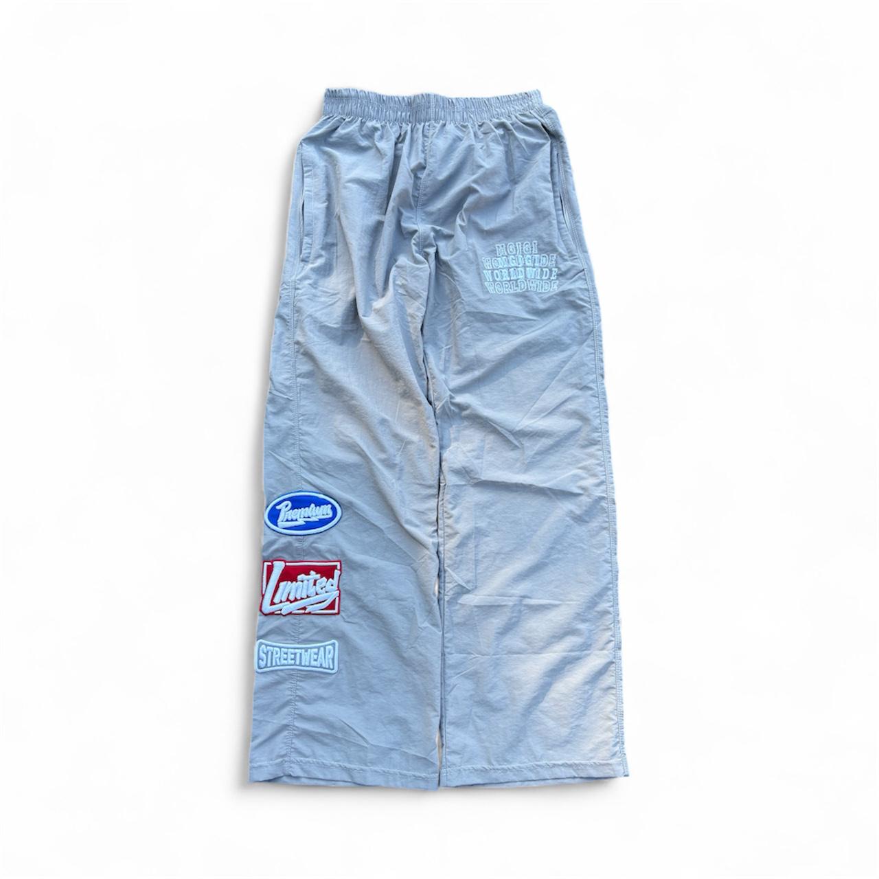 Gray Nylon Windbreaker Pants